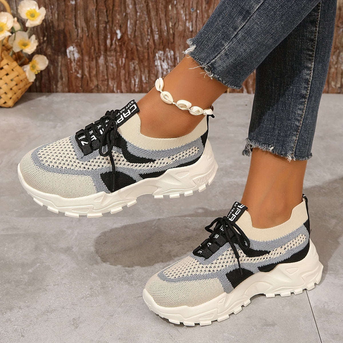 Amanda Stylish Mesh Sneakers with Flexible Fit