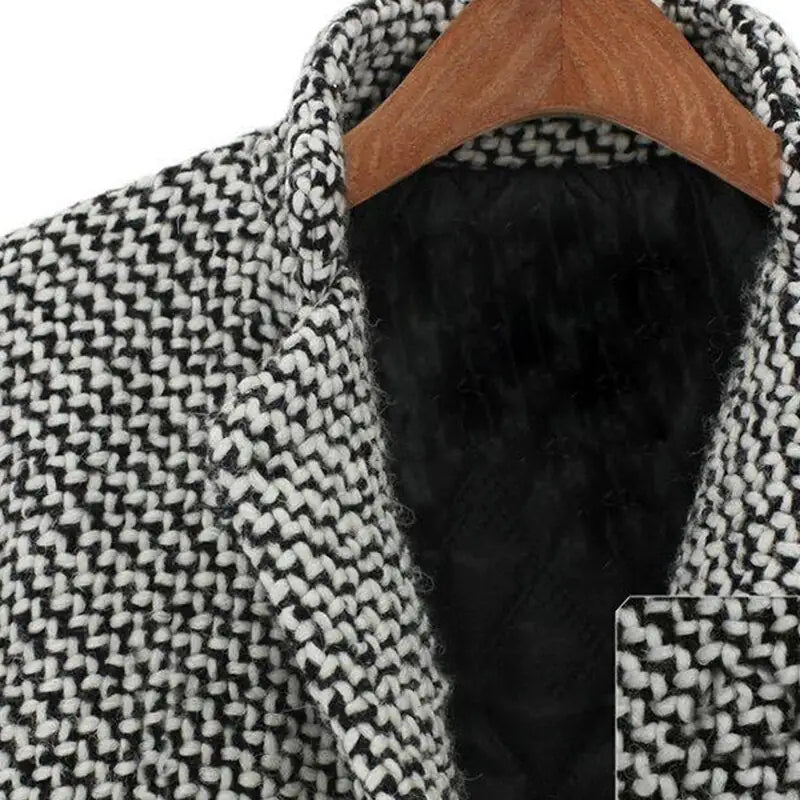 Full-Length Wool Coat with Lapels