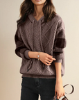 Jacquard Knit Hoodie Sweater