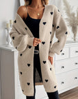 Julia Cozy Cardigan with Heart Pattern Design