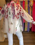 Printed Casual Lantern Sleeve Top