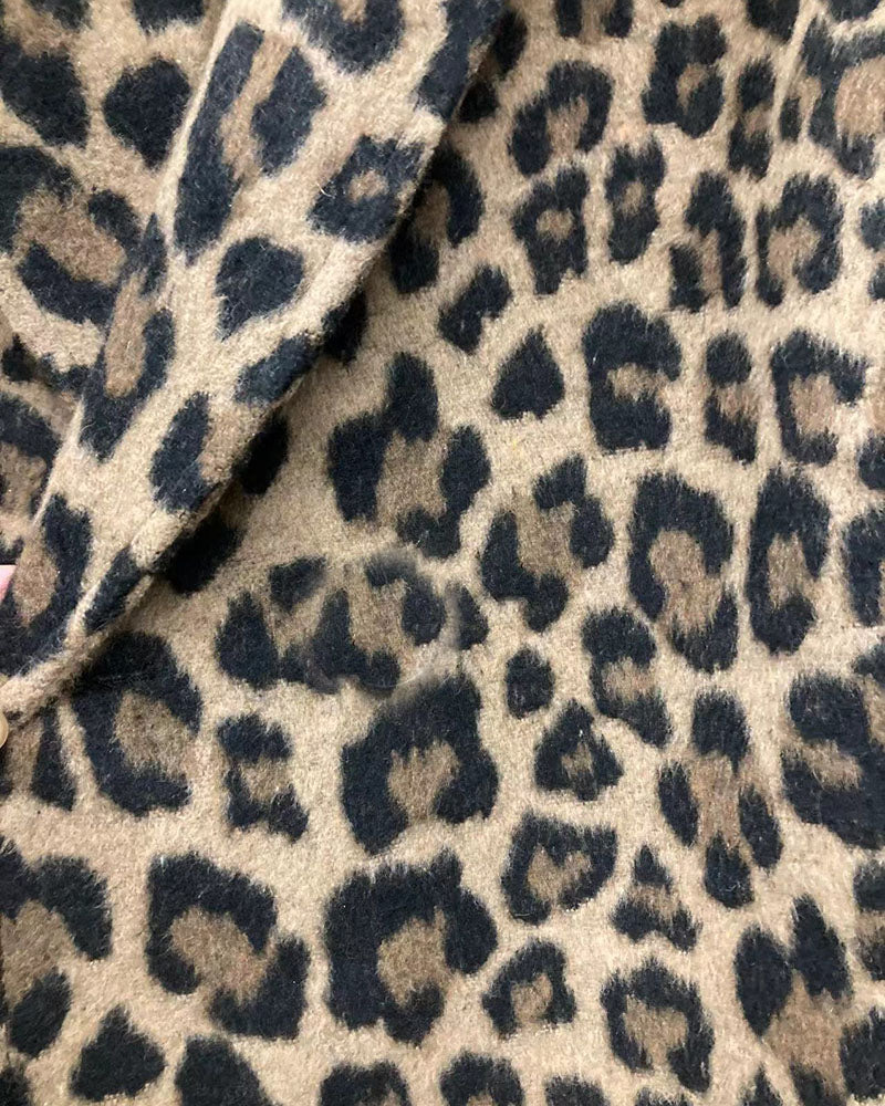 Leopard Print Plus Size Coat