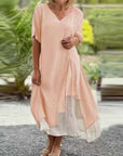Asymmetric Short Sleeve Dress