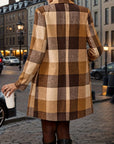 Elegant Plaid Double-Breasted Coat for Fall and Winter