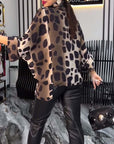 Lapel Leopard Print Blouse