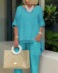 Round Neck Two-Piece Set