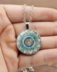 Vintage Rounded Blue Mandala Necklace VIP