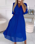 Flattering Midi Tie Waist Wrap Dress