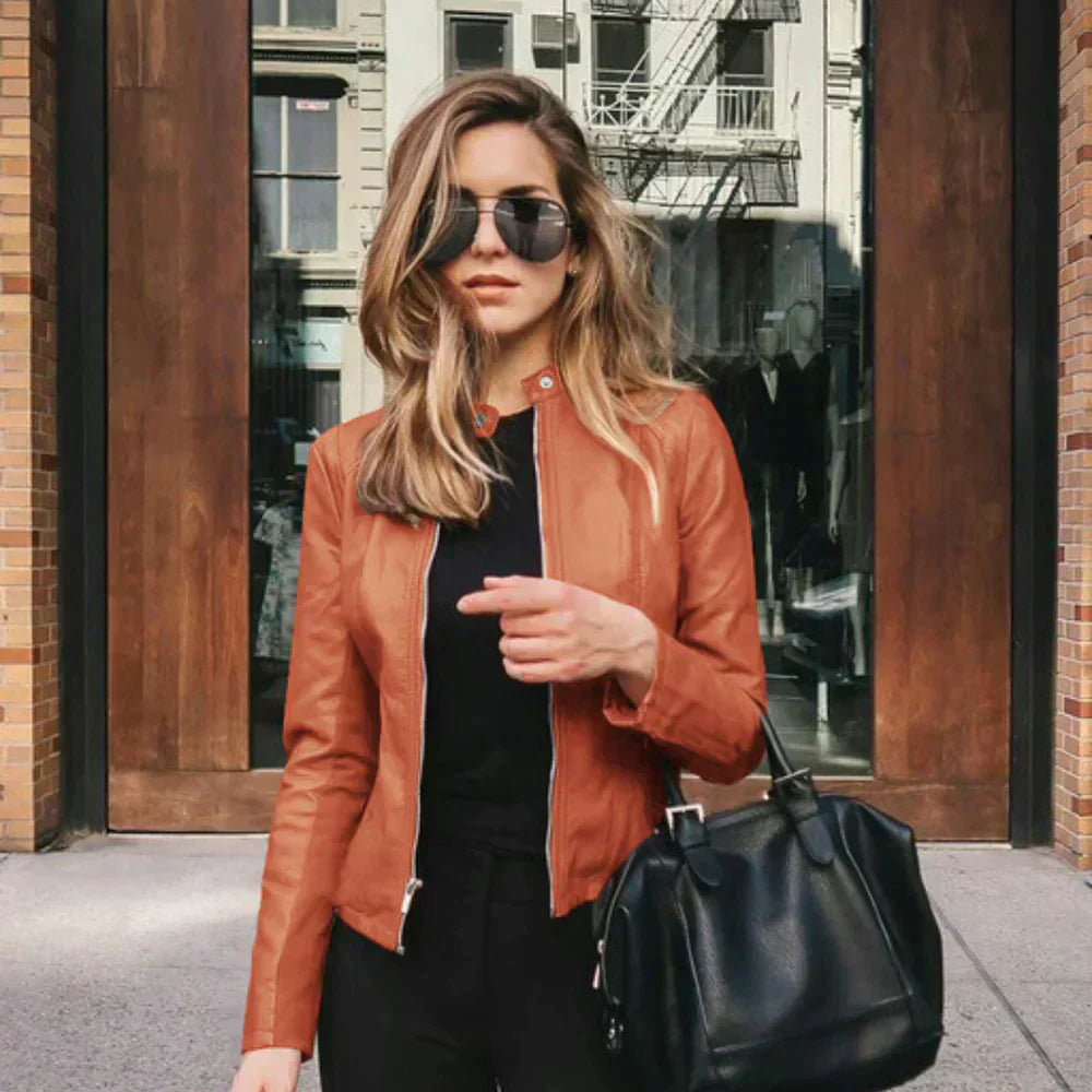 Elegant Leather Jacket with Custom Fit Feel
