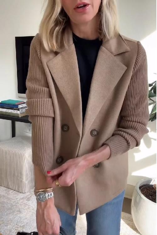Chic Knit Sleeve Blazer