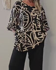 Abstract Botanical Print Loose Top