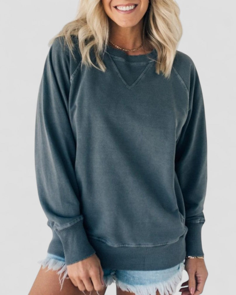 Textured Pullover Sweater with Pockets