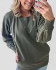 Textured Pullover Sweater with Pockets